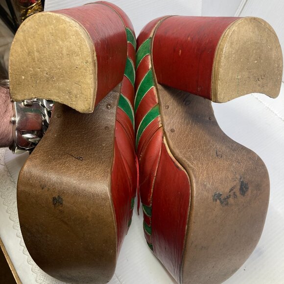 RARE 1970 iconic Kiss chunky platform 4" disco mens boots shoes sz 9 - Picture 8 of 12